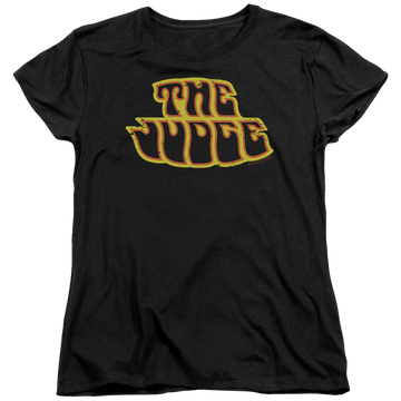 Black women's t-shirt with Pontiac Judge Logo graphic