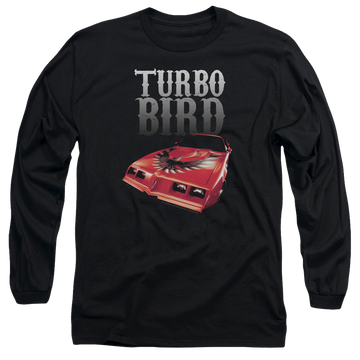 Black men's long sleeve t-shirt with Pontiac Turbo Bird graphic