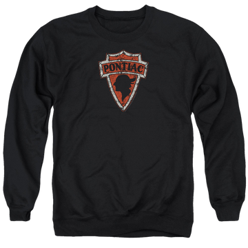 Black men's crewneck sweatshirt with Early Pontiac Arrowhead graphic