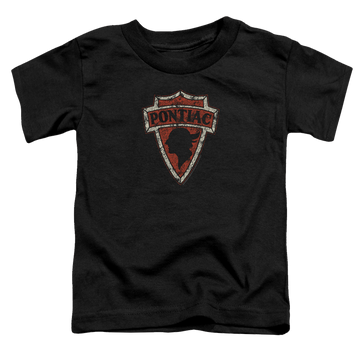 Black toddler t-shirt with Early Pontiac Arrowhead graphic