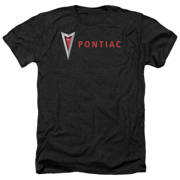Charcoal men's heather t-shirt with Modern Pontiac Arrowhead graphic