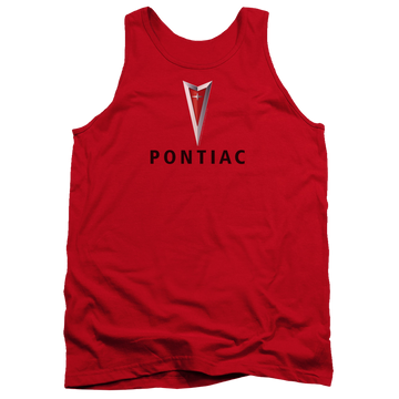 Red men's tank with Pontiac Centered Arrowhead graphic