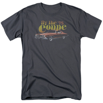 Charcoal men's regular fit t-shirt with Pontiac Fly The Coupe graphic