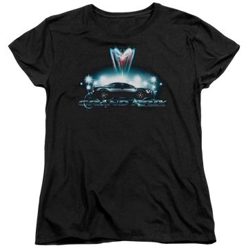 Black women's t-shirt with Pontiac Silver Grand Am graphic