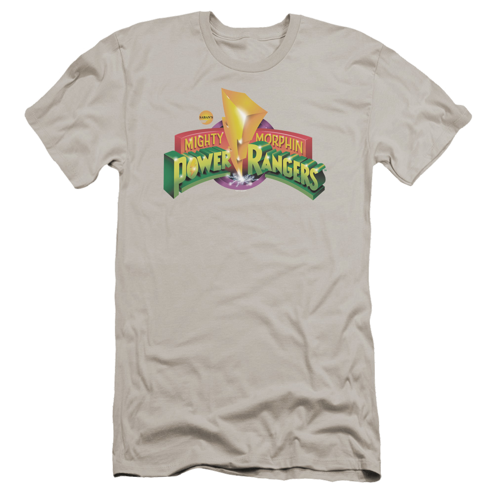 Mighty Morphin Power Rangers Mmpr Logo - Men's Premium Slim Fit T-Shirt Men's Premium Slim Fit T-Shirt Power Rangers   