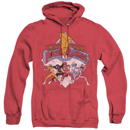 Mighty Morphin Power Rangers Retro Rangers - Heather Pullover Hoodie Heather Pullover Hoodie Power Rangers   