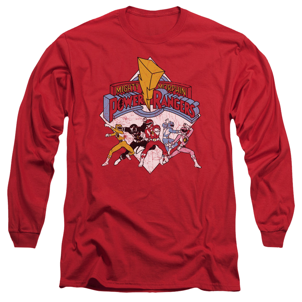 Mighty Morphin Power Rangers Retro Rangers - Men's Long Sleeve T-Shirt Men's Long Sleeve T-Shirt Power Rangers   