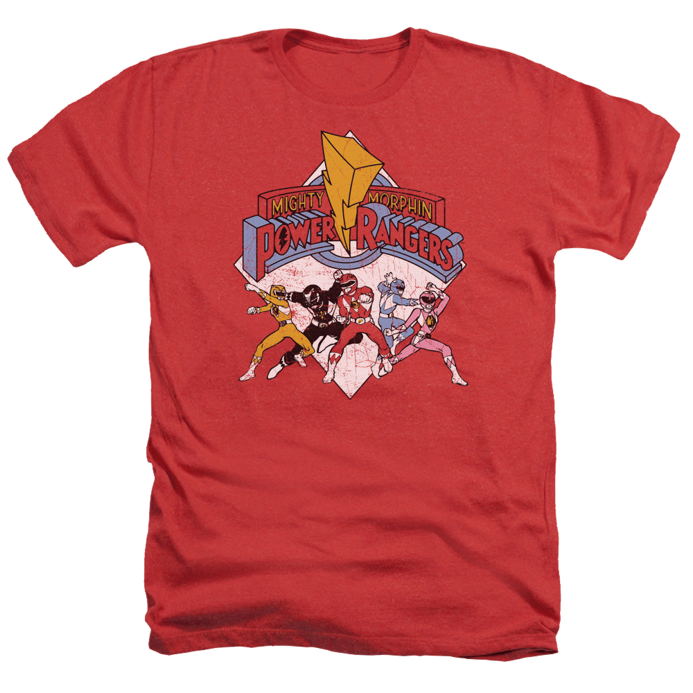 Mighty Morphin Power Rangers Retro Rangers - Men's Heather T-Shirt Men's Heather T-Shirt Power Rangers   