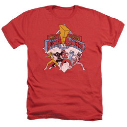Mighty Morphin Power Rangers Retro Rangers - Men's Heather T-Shirt Men's Heather T-Shirt Power Rangers   