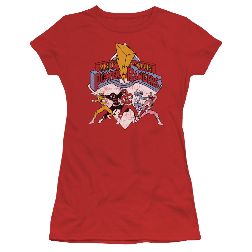 Mighty Morphin Power Rangers Retro Rangers - Juniors T-Shirt Juniors T-Shirt Power Rangers   