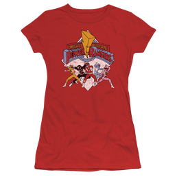 Mighty Morphin Power Rangers Retro Rangers - Juniors T-Shirt Juniors T-Shirt Power Rangers   