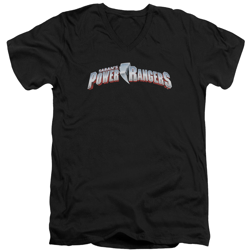 Mighty Morphin Power Rangers New Logo - Men's V-Neck T-Shirt Men's V-Neck T-Shirt Power Rangers   
