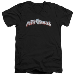 Mighty Morphin Power Rangers New Logo - Men's V-Neck T-Shirt Men's V-Neck T-Shirt Power Rangers   