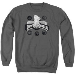 Mighty Morphin Power Rangers Power Coins - Men's Crewneck Sweatshirt Men's Crewneck Sweatshirt Power Rangers   