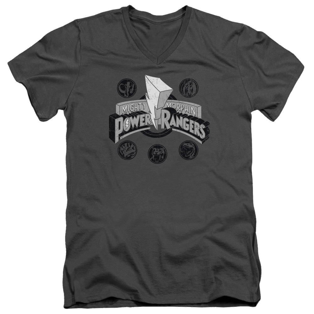 Mighty Morphin Power Rangers Power Coins - Men's V-Neck T-Shirt Men's V-Neck T-Shirt Power Rangers   