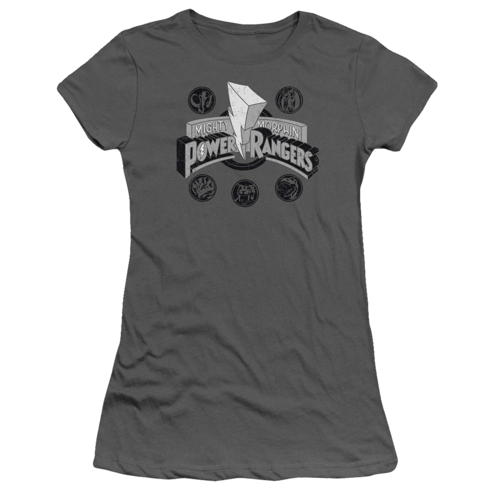 Mighty Morphin Power Rangers Power Coins - Juniors T-Shirt Juniors T-Shirt Power Rangers   