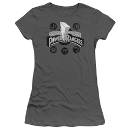 Mighty Morphin Power Rangers Power Coins - Juniors T-Shirt Juniors T-Shirt Power Rangers   
