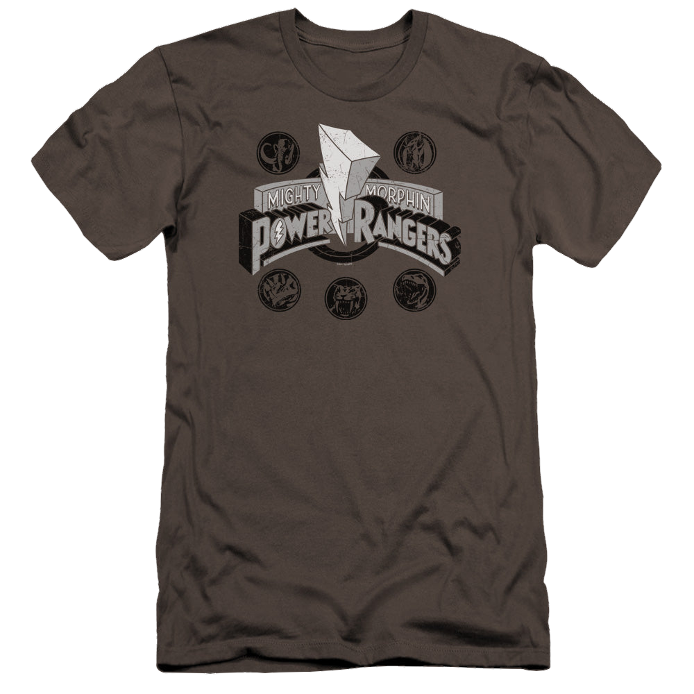 Mighty Morphin Power Rangers Power Coins - Men's Premium Slim Fit T-Shirt Men's Premium Slim Fit T-Shirt Power Rangers   