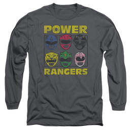 Mighty Morphin Power Rangers Ranger Heads - Men's Long Sleeve T-Shirt Men's Long Sleeve T-Shirt Power Rangers   