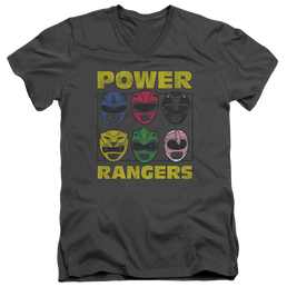 Mighty Morphin Power Rangers Ranger Heads - Men's V-Neck T-Shirt Men's V-Neck T-Shirt Power Rangers   