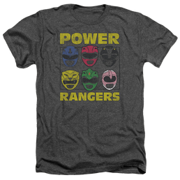 Mighty Morphin Power Rangers Ranger Heads - Men's Heather T-Shirt Men's Heather T-Shirt Power Rangers   