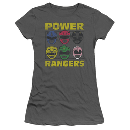 Mighty Morphin Power Rangers Ranger Heads - Juniors T-Shirt Juniors T-Shirt Power Rangers   