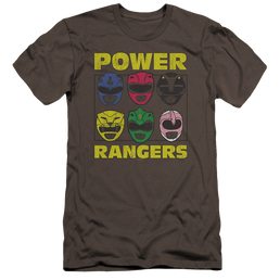 Mighty Morphin Power Rangers Ranger Heads - Men's Premium Slim Fit T-Shirt Men's Premium Slim Fit T-Shirt Power Rangers   