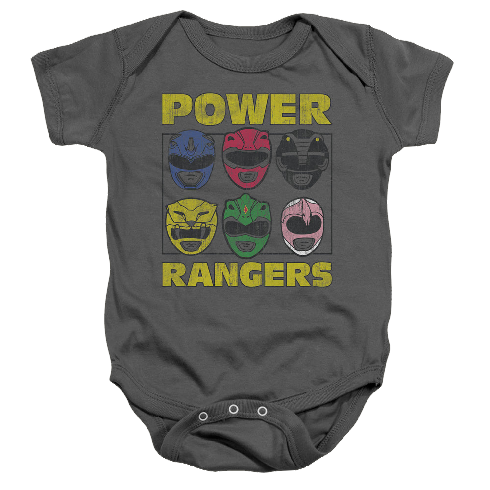 Mighty Morphin Power Rangers Ranger Heads - Baby Bodysuit Baby Bodysuit Power Rangers   