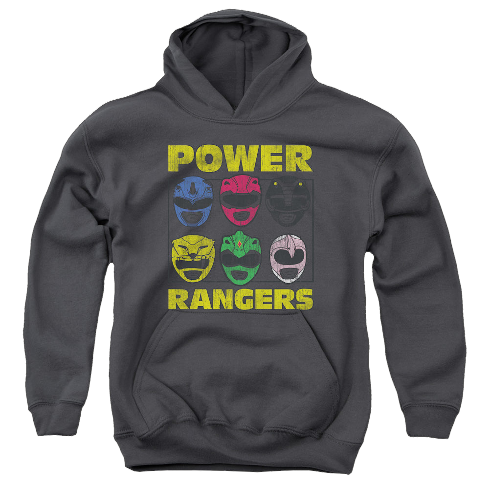 Mighty Morphin Power Rangers Ranger Heads - Youth Hoodie Youth Hoodie (Ages 8-12) Power Rangers   