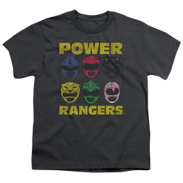 Mighty Morphin Power Rangers Ranger Heads - Youth T-Shirt Youth T-Shirt (Ages 8-12) Power Rangers   