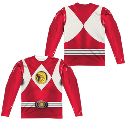 Mighty Morphin Power Rangers Red Ranger Emblem (Front/Back Print) - Men's All-Over Print Long Sleeve Men's All-Over Print Long Sleeve Power Rangers   