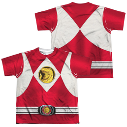 Mighty Morphin Power Rangers Red Emblem F/B - Youth All-Over Print Shirt Youth All-Over Print T-Shirt (Ages 8-12) Power Rangers   