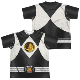 Mighty Morphin Power Rangers Black Ranger Uni F/B - Youth All-Over Print Youth All-Over Print T-Shirt (Ages 8-12) Power Rangers   
