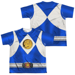 Mighty Morphin Power Rangers Blue Ranger Emblem F/B - Youth All-Over Print Youth All-Over Print T-Shirt (Ages 8-12) Power Rangers   