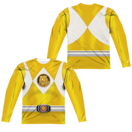 Mighty Morphin Power Rangers Yellow Ranger Emblem (Front/Back Print) - Men's All-Over Print Long Sleeve Men's All-Over Print Long Sleeve Power Rangers   
