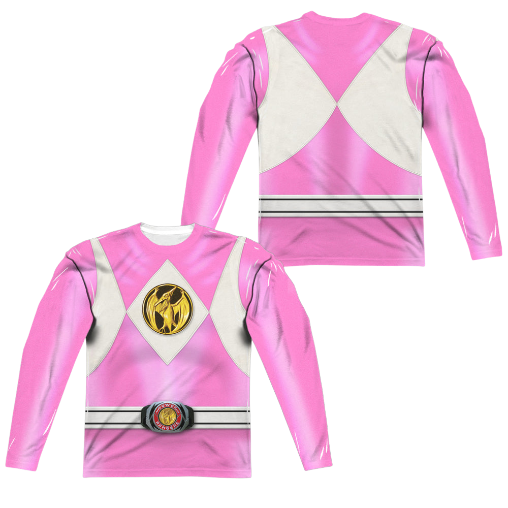 Mighty Morphin Power Rangers Pink Ranger Emblem (Front/Back Print) - Men's All-Over Print Long Sleeve Men's All-Over Print Long Sleeve Power Rangers   
