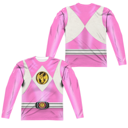 Mighty Morphin Power Rangers Pink Ranger Emblem (Front/Back Print) - Men's All-Over Print Long Sleeve Men's All-Over Print Long Sleeve Power Rangers   