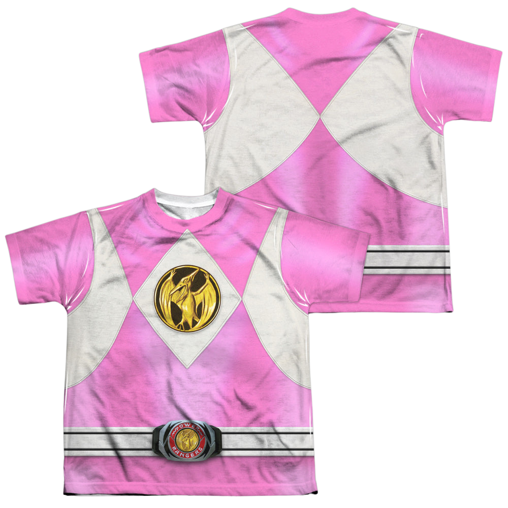 Mighty Morphin Power Rangers Pink Emblem F/B - Youth All-Over Print T-Shirt Youth All-Over Print T-Shirt (Ages 8-12) Power Rangers   