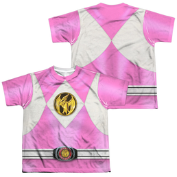 Mighty Morphin Power Rangers Pink Emblem F/B - Youth All-Over Print T-Shirt Youth All-Over Print T-Shirt (Ages 8-12) Power Rangers   