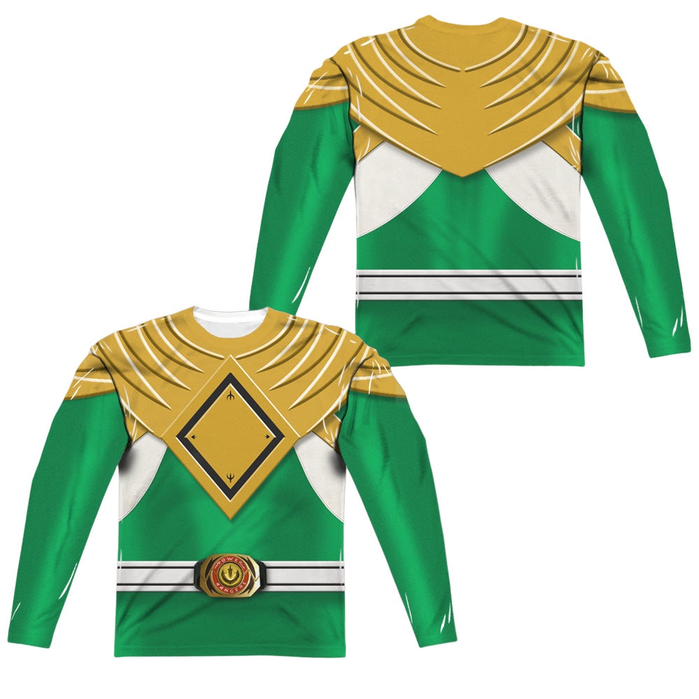 Mighty Morphin Power Rangers Green Ranger (Front/Back Print) - Men's All-Over Print Long Sleeve Men's All-Over Print Long Sleeve Power Rangers   