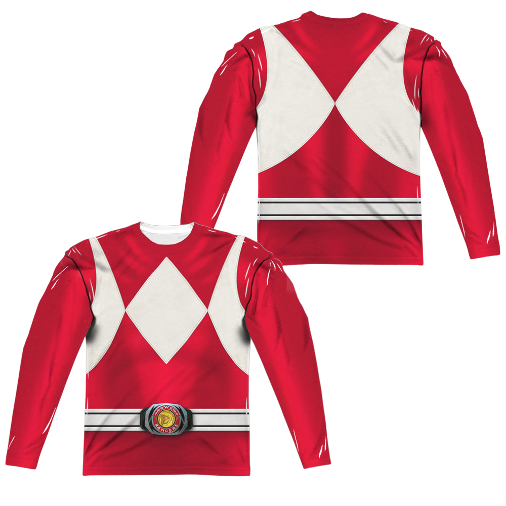 Mighty Morphin Power Rangers Red Ranger (Front/Back Print) - Men's All-Over Print Long Sleeve Men's All-Over Print Long Sleeve Power Rangers   