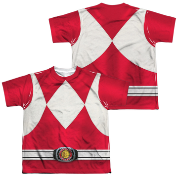 Mighty Morphin Power Rangers Red Ranger F/B youth all-over print t-shirt for ages 8 to 12
