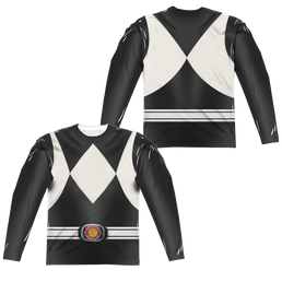 Mighty Morphin Power Rangers Black Ranger (Front/Back Print) - Men's All-Over Print Long Sleeve Men's All-Over Print Long Sleeve Power Rangers   