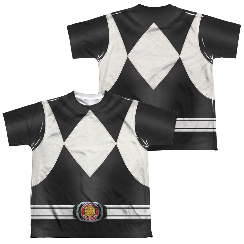 Mighty Morphin Power Rangers Black Ranger (F/B) - Youth All-Over Print Youth All-Over Print T-Shirt (Ages 8-12) Power Rangers   