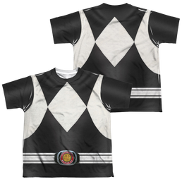 Mighty Morphin Power Rangers Black Ranger (F/B) - Youth All-Over Print Youth All-Over Print T-Shirt (Ages 8-12) Power Rangers   