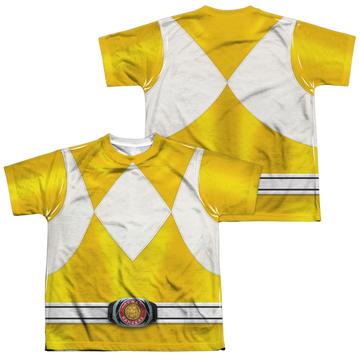 Mighty Morphin Power Rangers Yellow Ranger F/B youth all-over print t-shirt for ages 8 to 12