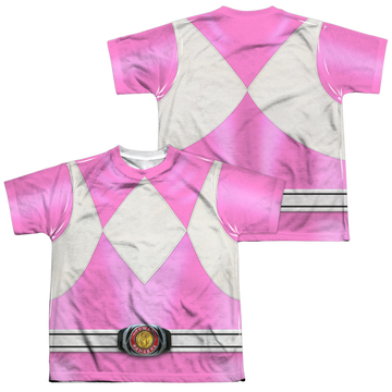 Mighty Morphin Power Rangers Pink Ranger F/B youth all-over print t-shirt for ages 8 to 12