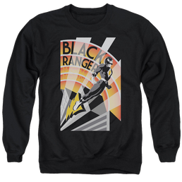 Mighty Morphin Power Rangers Black Ranger Deco - Men's Crewneck Sweatshirt Men's Crewneck Sweatshirt Power Rangers   