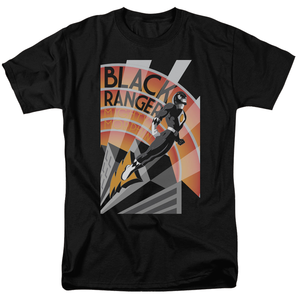 Mighty Morphin Power Rangers Black Ranger Deco - Men's Regular Fit T-Shirt Men's Regular Fit T-Shirt Power Rangers   