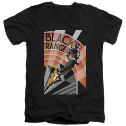Mighty Morphin Power Rangers Black Ranger Deco - Men's V-Neck T-Shirt Men's V-Neck T-Shirt Power Rangers   